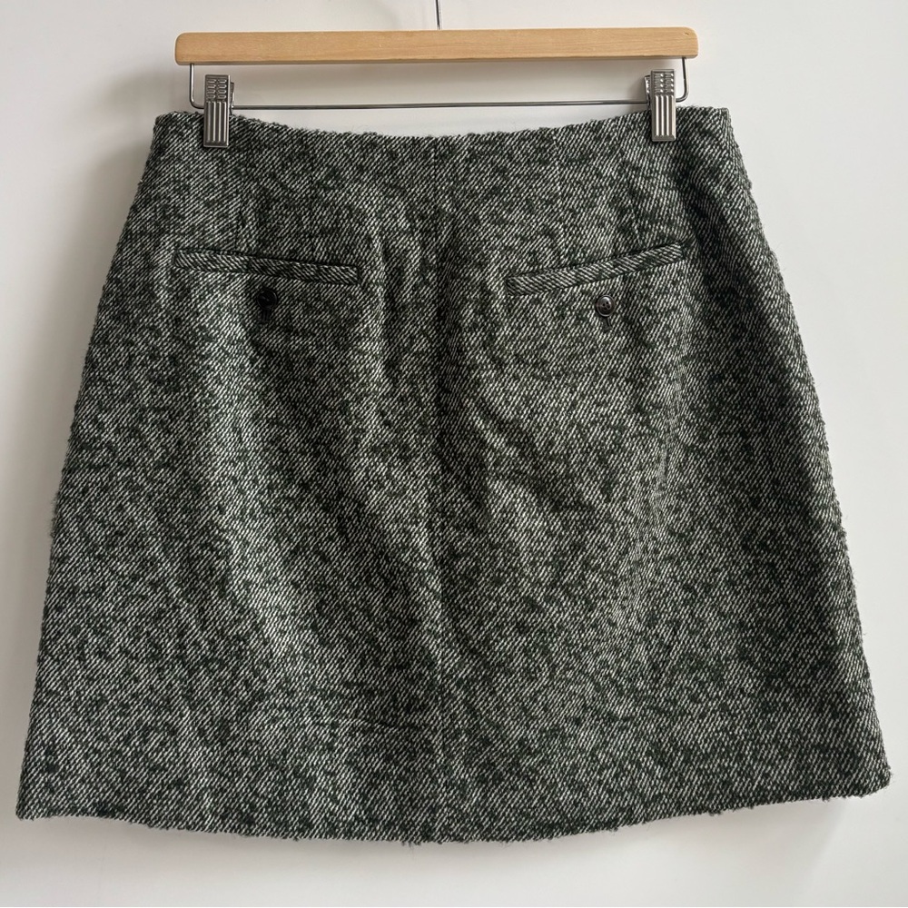 Madewell Herringbone Wool Button-Front Mini Skirt… - image 3